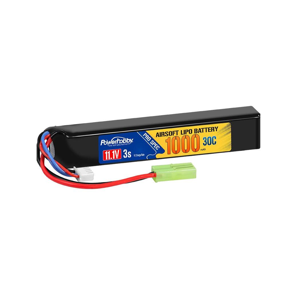 Powerhobby 3S 1000Mah 30C Airsoft Gun Lipo Battery w Mini Tamiya Plug - PowerHobby