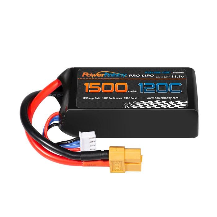 Powerhobby 3S 11.1V 1500mah 120C Lipo Battery w XT60 Plug - PowerHobby
