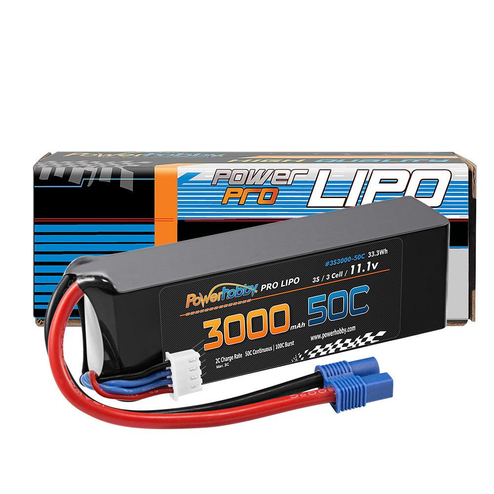 Powerhobby 3S 11.1V 3000mAh 50C Lipo Battery w EC3 Connector / Plug - PowerHobby