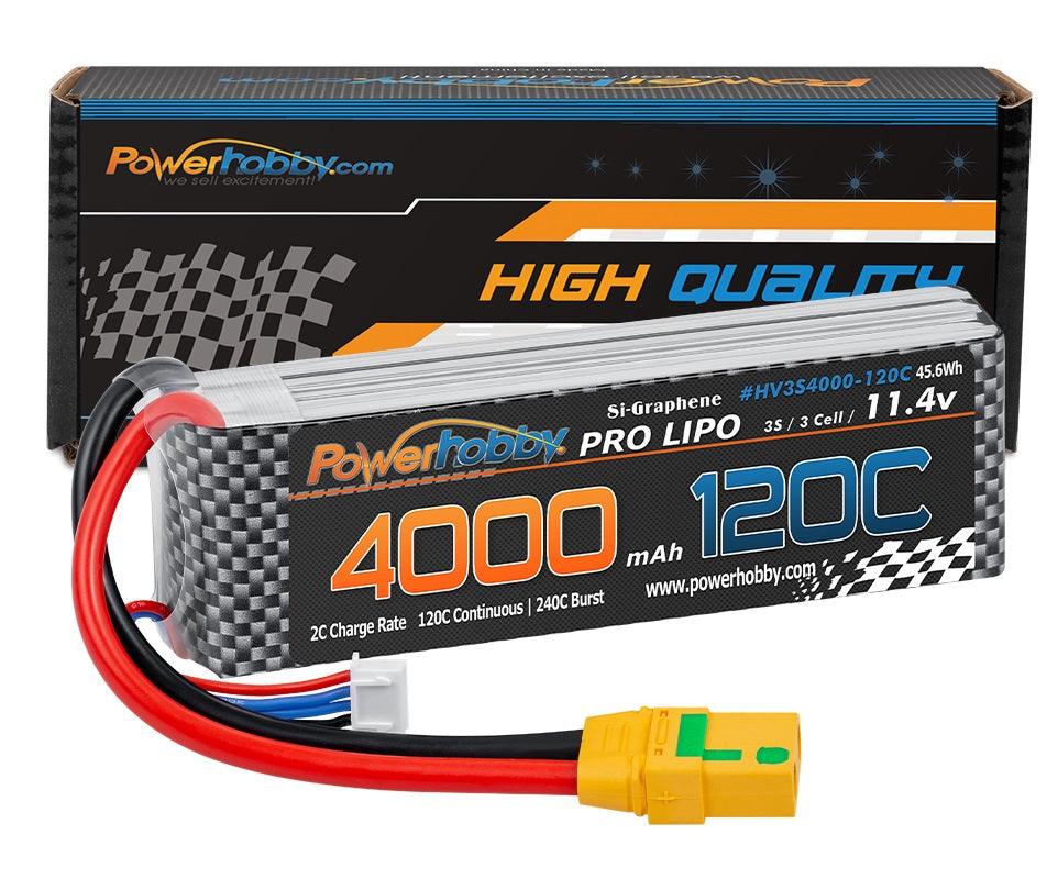 Powerhobby 3s 11.4V 4000mah 120c Graphne + HV Lipo Battery w XT90 Plug - PowerHobby