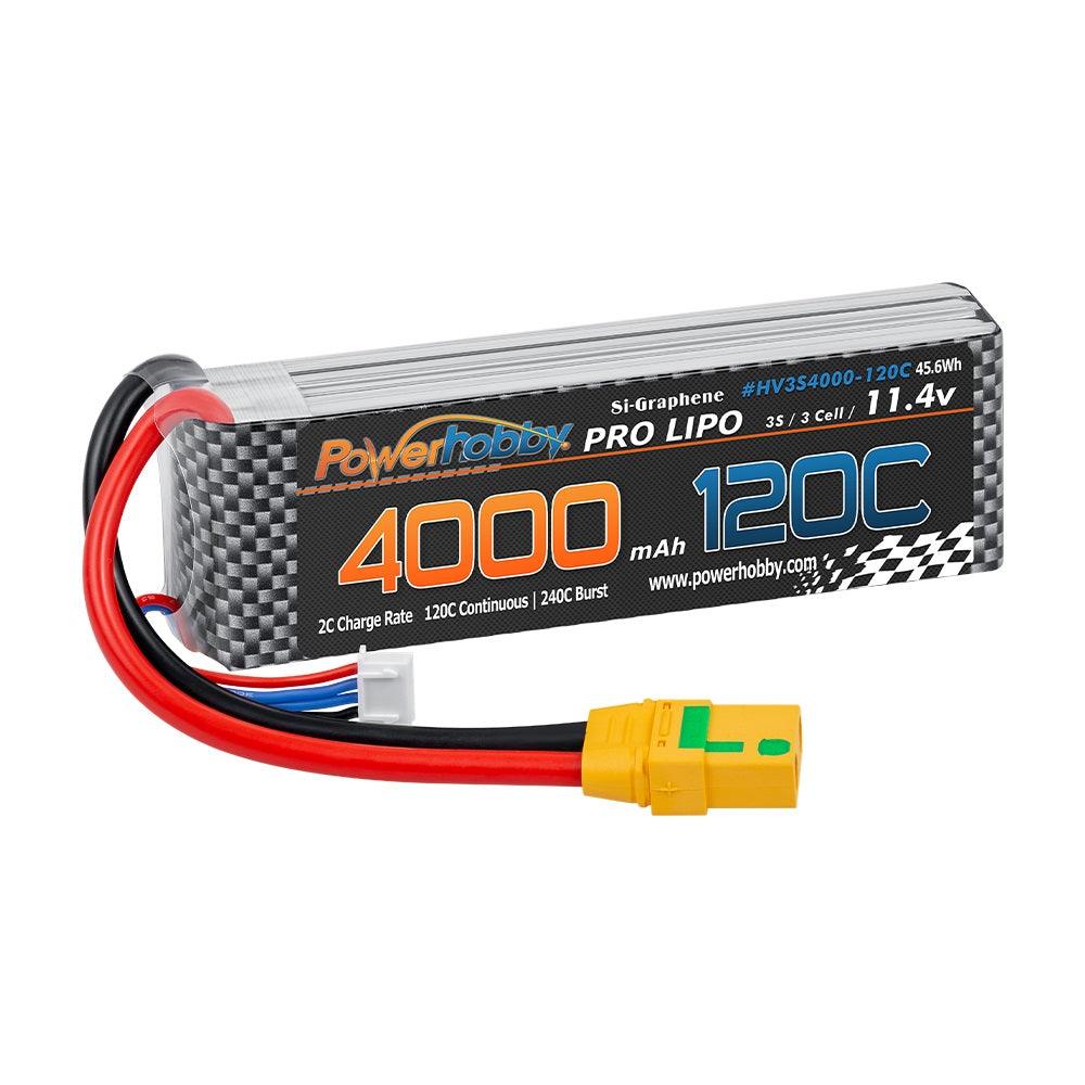 Powerhobby 3s 11.4V 4000mah 120c Graphne + HV Lipo Battery w XT90 Plug - PowerHobby