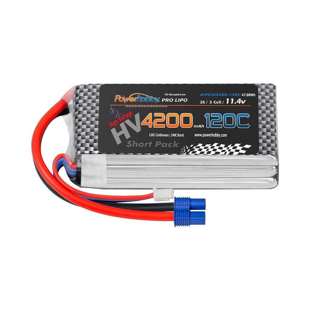 Powerhobby 3s 11.4V 4200mah 120c Graphne + HV Lipo Battery w EC3 plug - PowerHobby