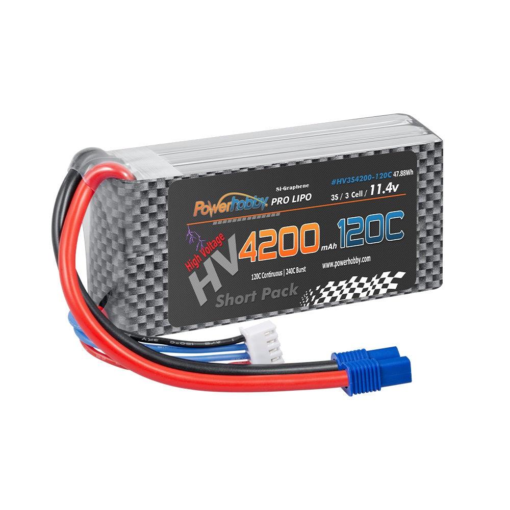 Powerhobby 3s 11.4V 4200mah 120c Graphne + HV Lipo Battery w EC3 plug - PowerHobby