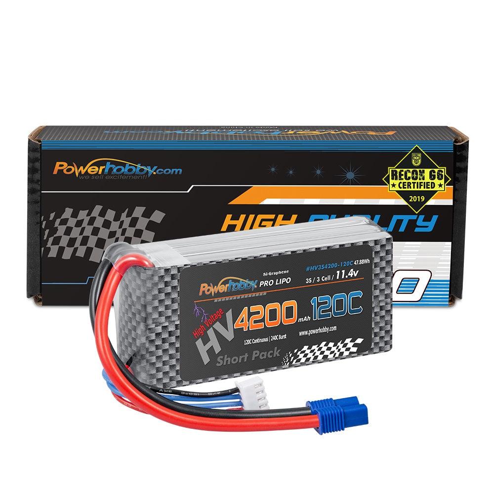 Powerhobby 3s 11.4V 4200mah 120c Graphne + HV Lipo Battery w EC3 plug - PowerHobby