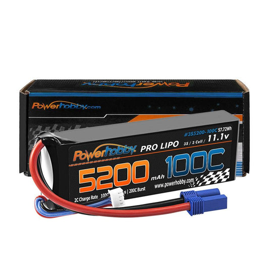 Powerhobby 3s 11.V 5200mah 100C - 200C Lipo Battery w EC5 plug - PowerHobby