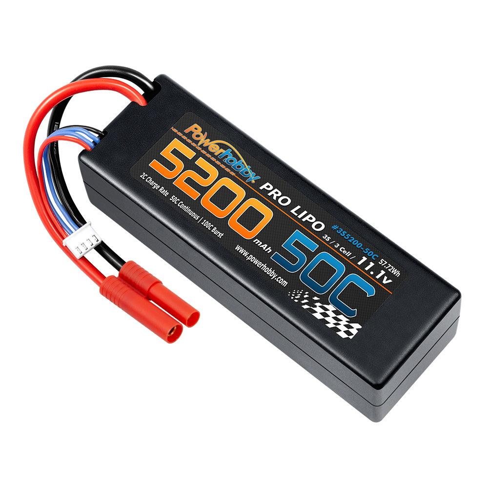 Powerhobby 3s 11.1V 5200mah 50c Lipo Battery W REDCAT 4.0mm Plug Hard Case - PowerHobby
