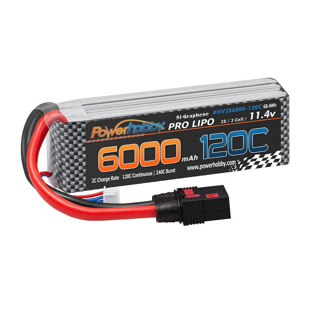 Powerhobby 3s 11.4V 6000mah 120c Graphne + HV Lipo Battery w QS8 Plug 8AWG Wire - PowerHobby