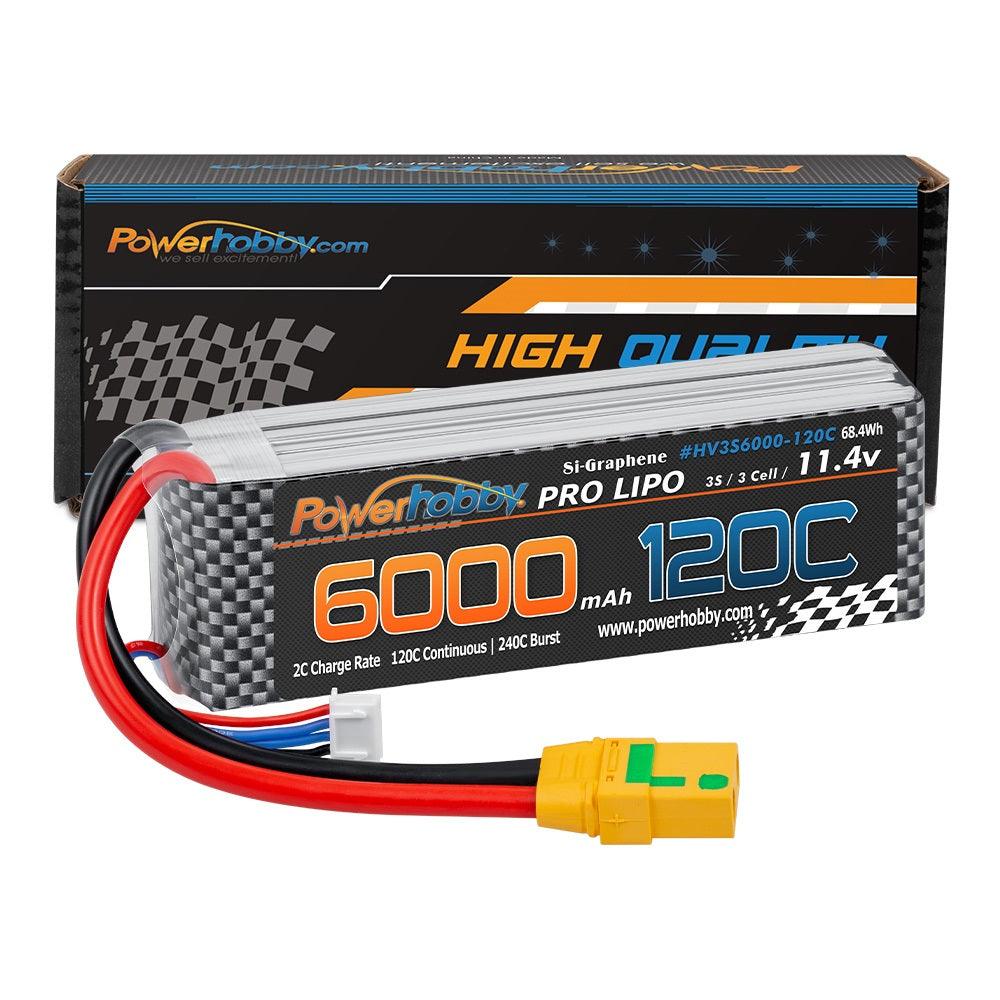 Powerhobby 3s 11.4V 6000mah 120c Graphne + HV Lipo Battery w XT90 Plug - PowerHobby