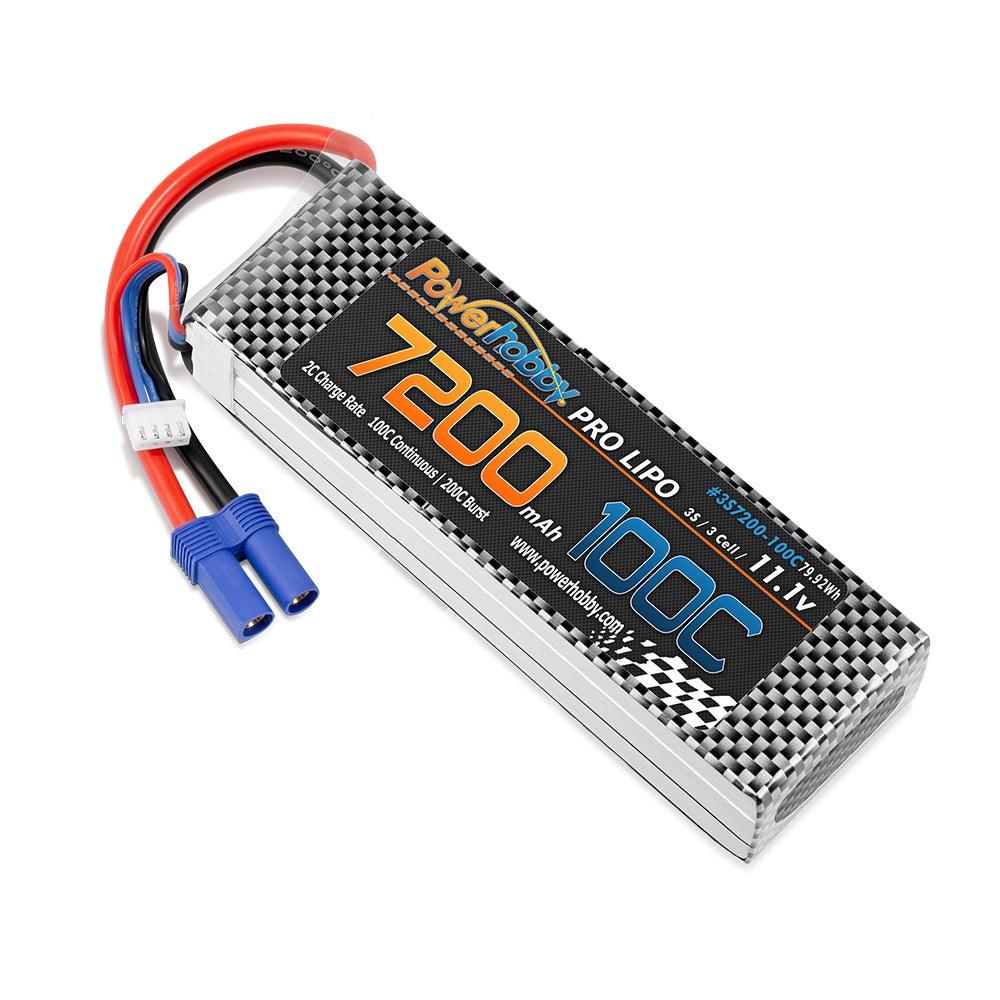 Powerhobby 3S 11.1V 7200MAH 100C-200C lipo Battery w EC5 Plug - PowerHobby