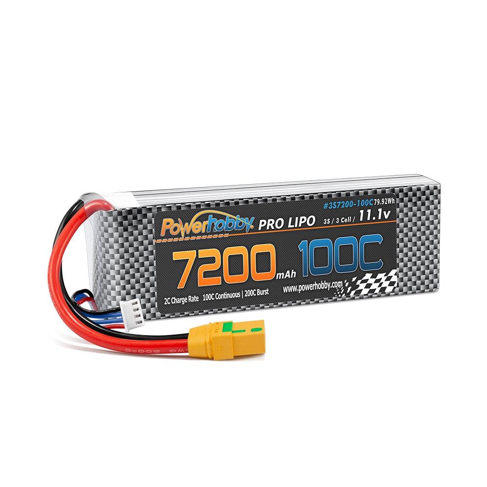 Powerhobby 3S 11.1V 7200MAH 100C-200C lipo Battery w XT90 Plug - PowerHobby