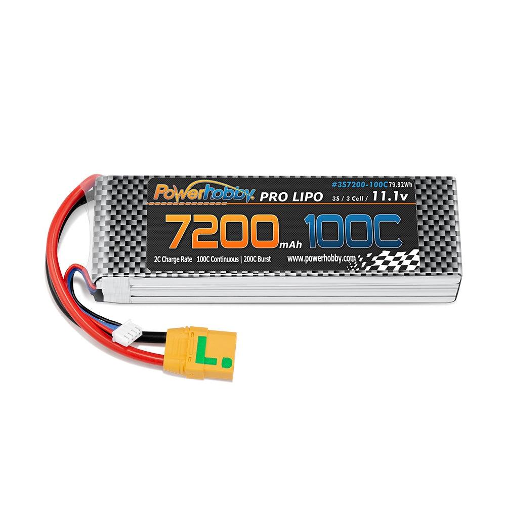 Powerhobby 3S 11.1V 7200MAH 100C-200C lipo Battery w XT90 Plug - PowerHobby