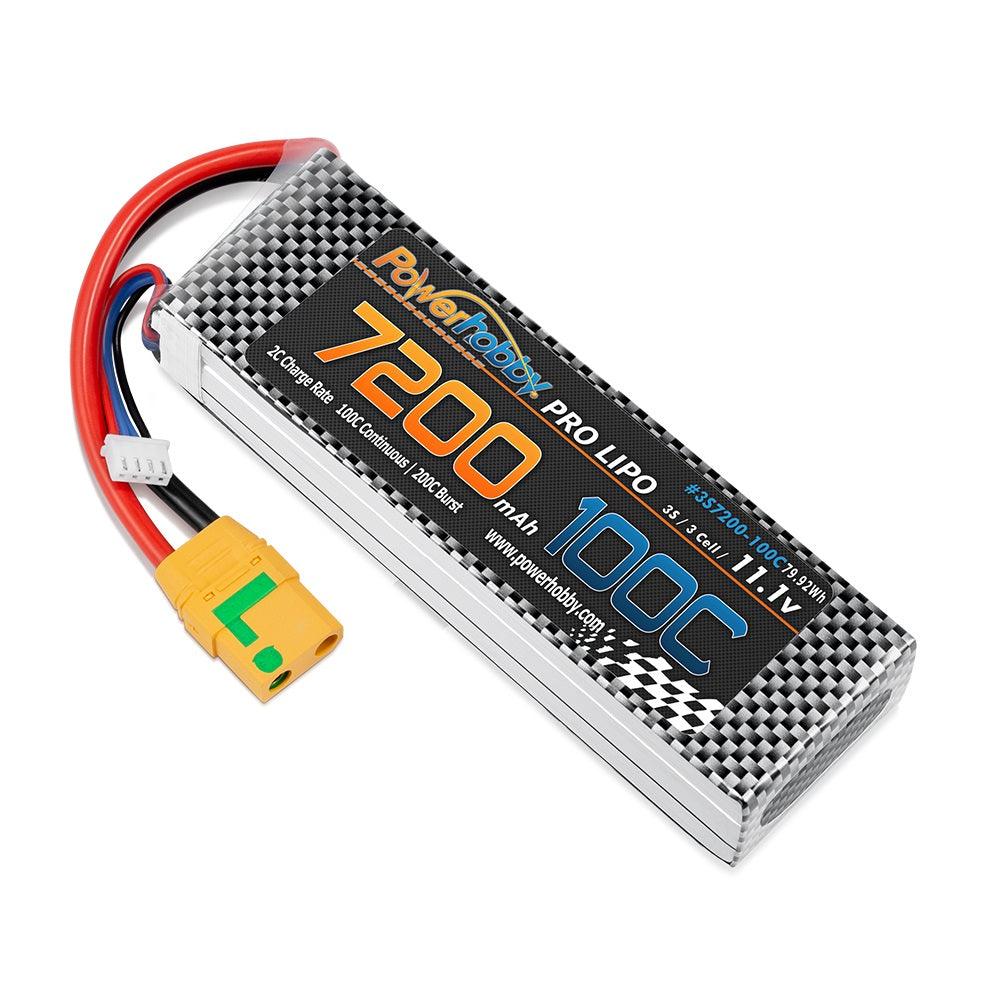 Powerhobby 3S 11.1V 7200MAH 100C-200C lipo Battery w XT90 Plug - PowerHobby