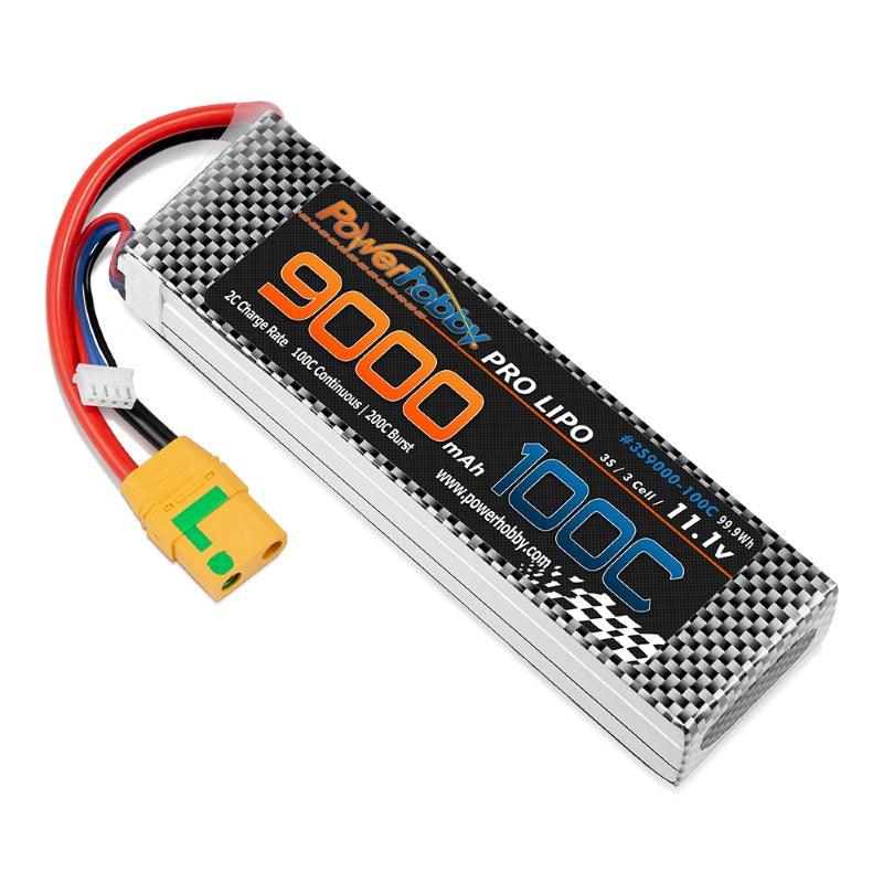 Powerhobby 3S 11.1V 9000mah 100C GRAPHENE Lipo Battery w XT90 Plug - PowerHobby