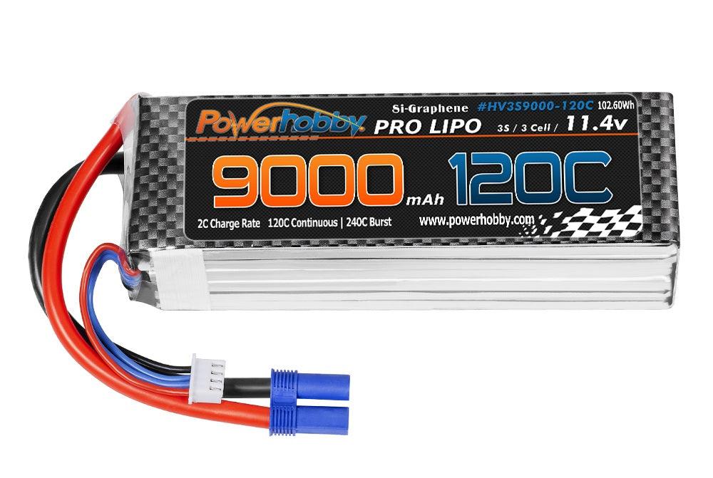 Powerhobby 3S 11.4V 9000mah 120C GRAPHENE + HV Lipo Battery w EC5 Plug - PowerHobby