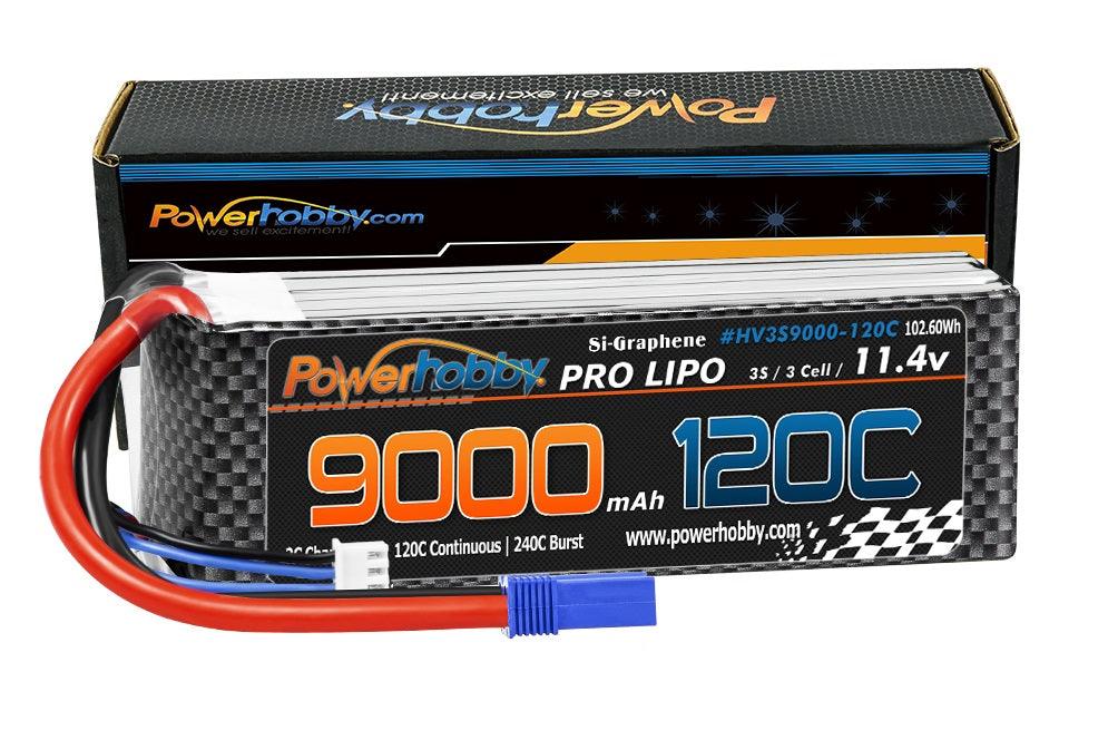 Powerhobby 3S 11.4V 9000mah 120C GRAPHENE + HV Lipo Battery w EC5 Plug - PowerHobby