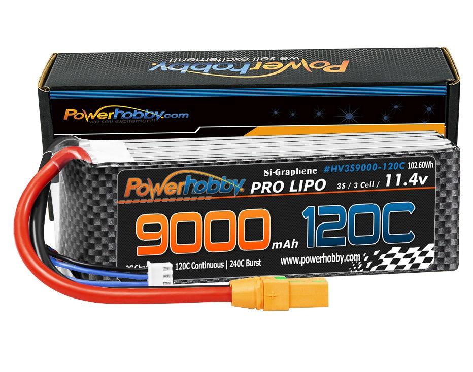 Powerhobby 3S 11.4V 9000mah 120C GRAPHENE + HV Lipo Battery w XT90 Plug - PowerHobby