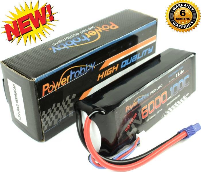 Powerhobby 3S 11.4V HV 6000mAh 100C Lipo Battery Pack w EC3 Plug 3-Cell - PowerHobby