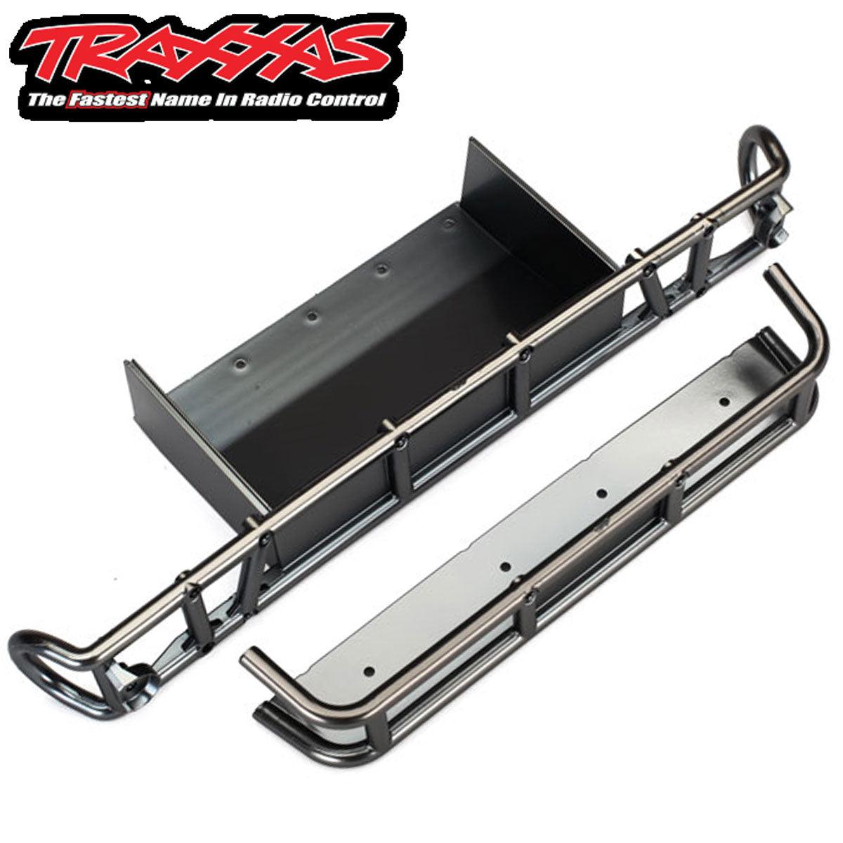 Traxxas Bumper Rear /Bumper Extension (Satin Black Chrome-Plated) Desert Racer - PowerHobby