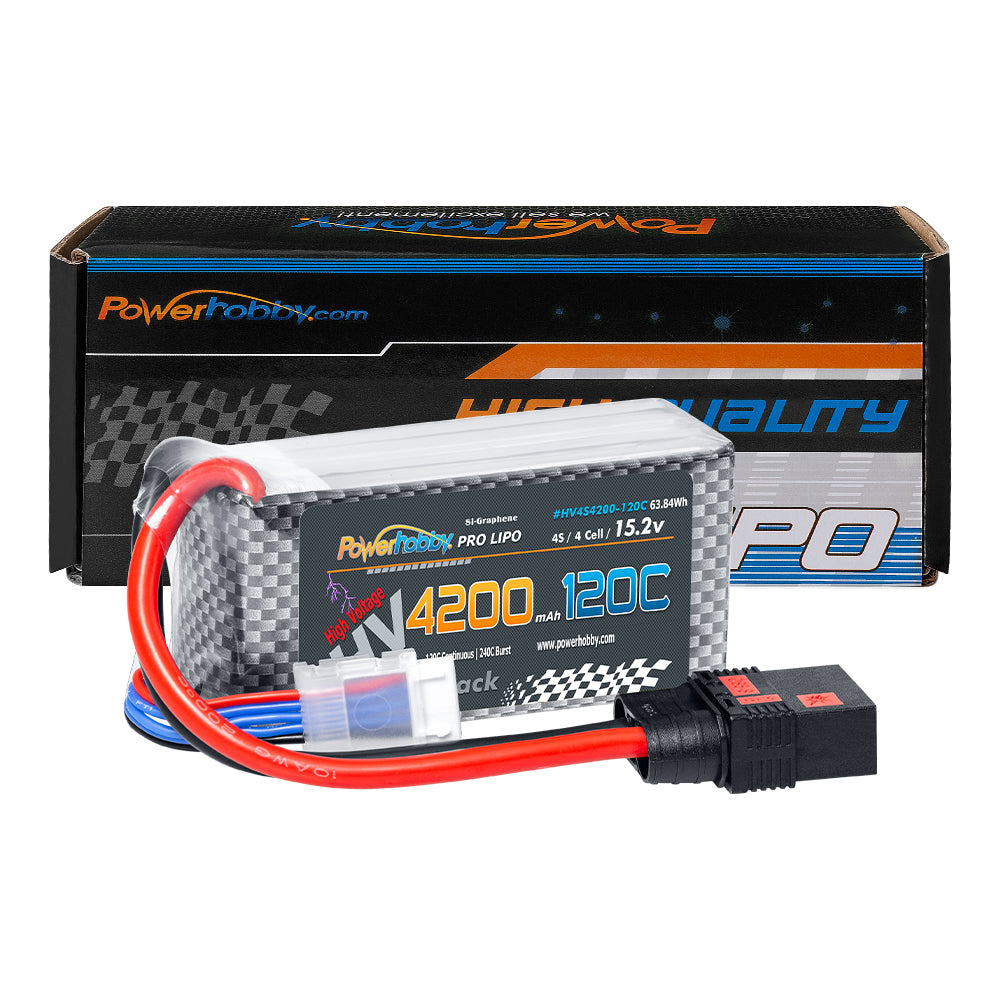 Powerhobby 4S 15.2V 4200mah 120C GRAPHENE + HV Lipo Battery w QS8 Plug - PowerHobby