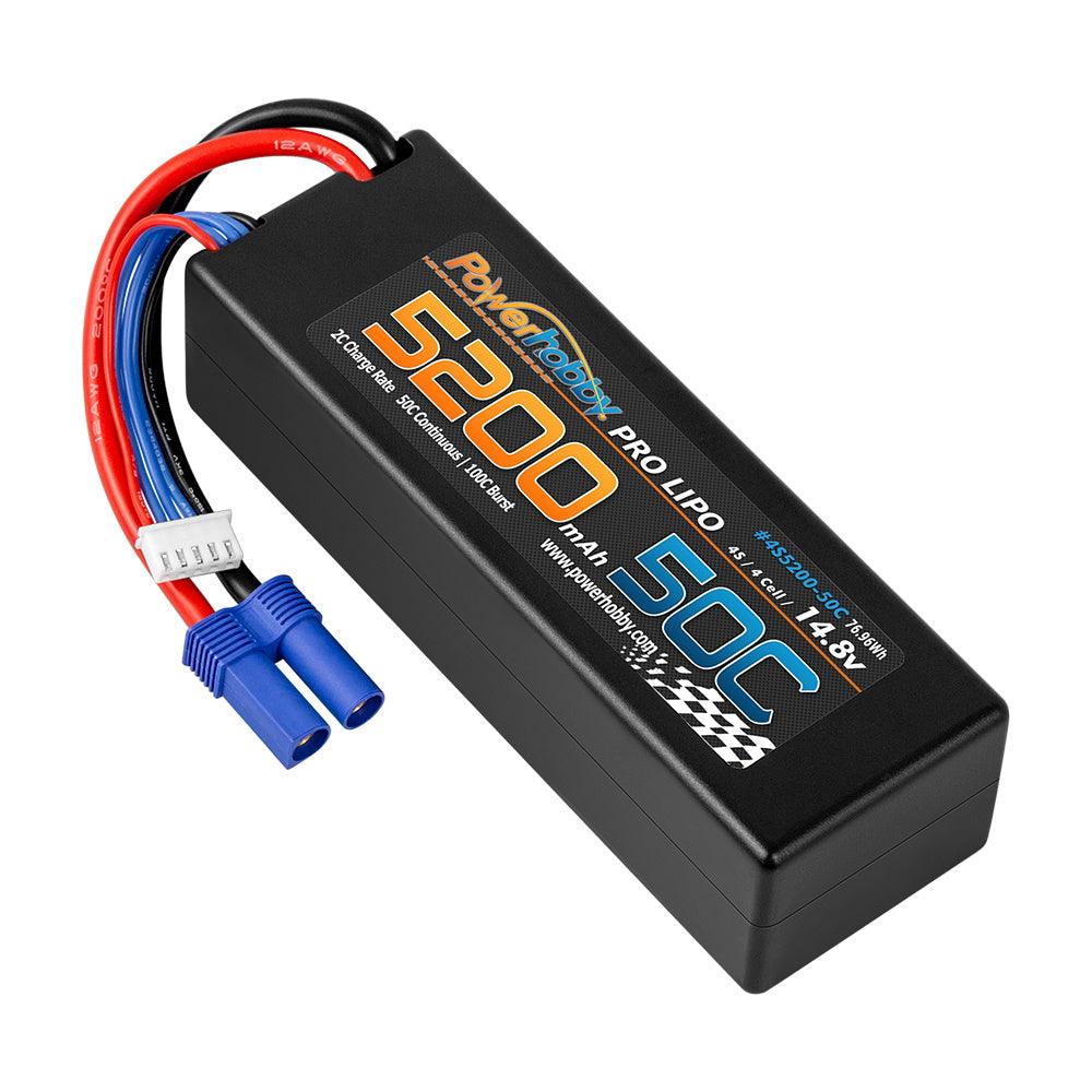 Powerhobby 4s 14.8v 5200mah 50c Lipo Battery w EC5 Plug Hard Case LCG - PowerHobby