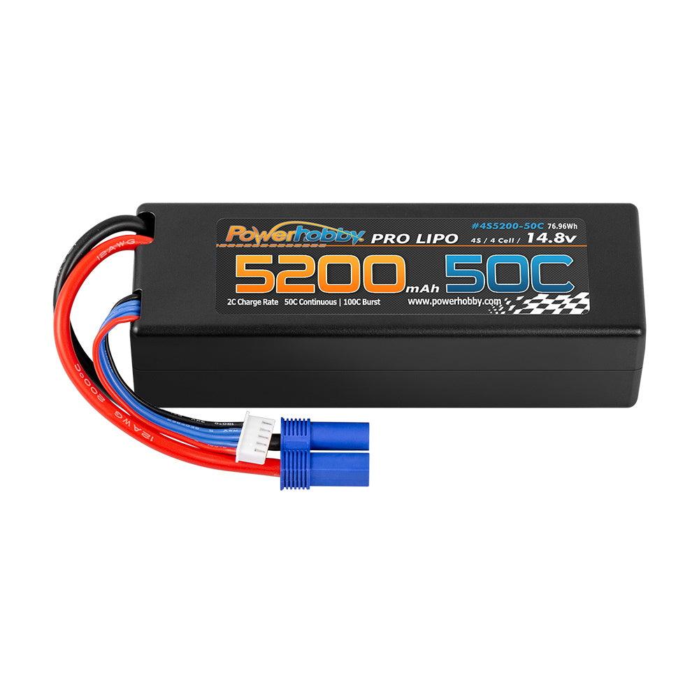 Powerhobby 4s 14.8v 5200mah 50c Lipo Battery w EC5 Plug Hard Case LCG - PowerHobby