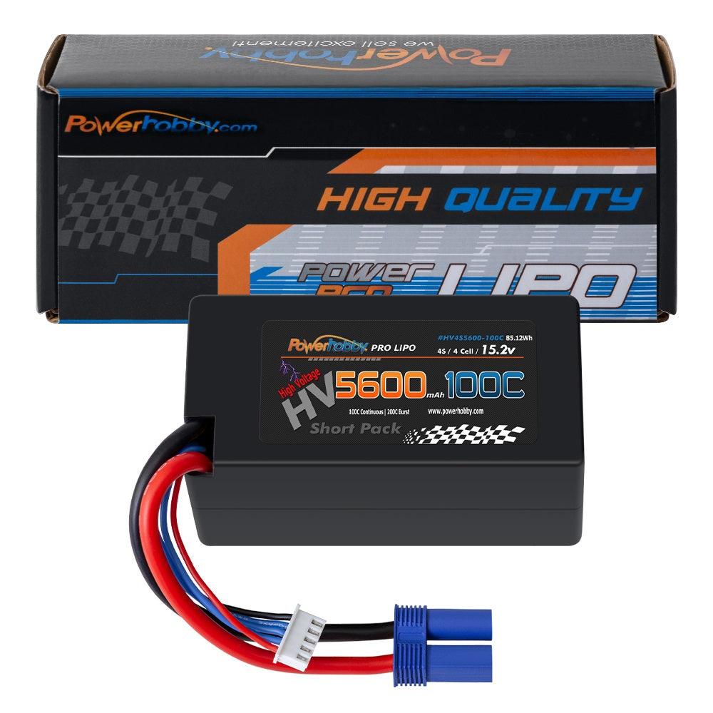 Powerhobby 4s 15.2V 5600MAH 100C HV Lipo Battery EC5 Plug Hard Case SHORT - PowerHobby
