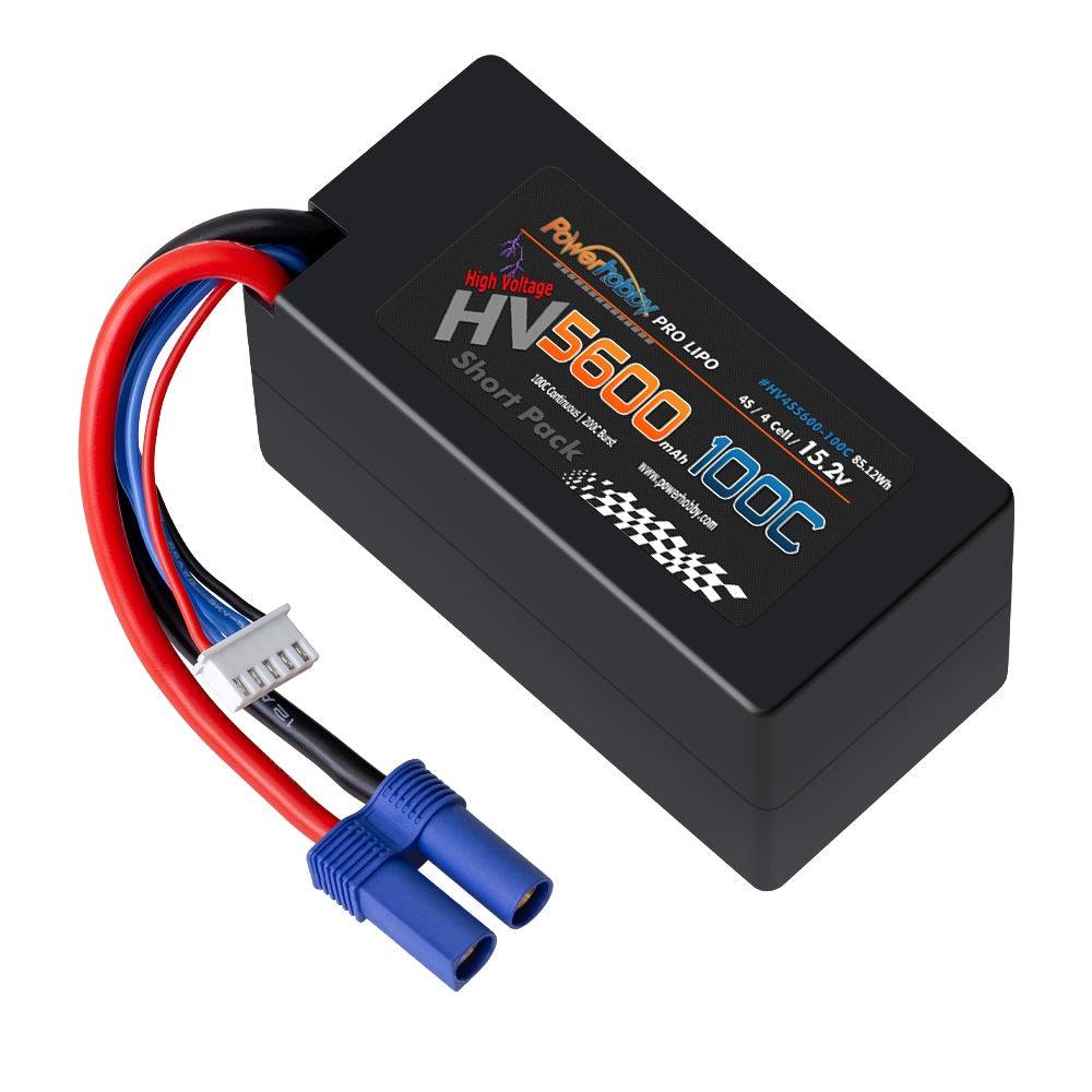 Powerhobby 4s 15.2V 5600MAH 100C HV Lipo Battery EC5 Plug Hard Case SHORT - PowerHobby