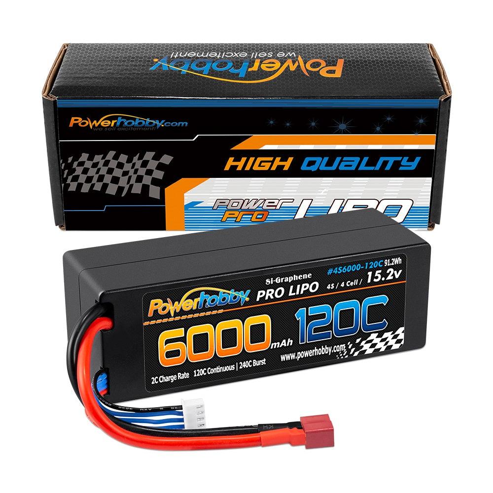 Powerhobby 4s 15.2v 6000MAH 120C Graphene + HV Lipo Battery Deans Plug Hard Case - PowerHobby