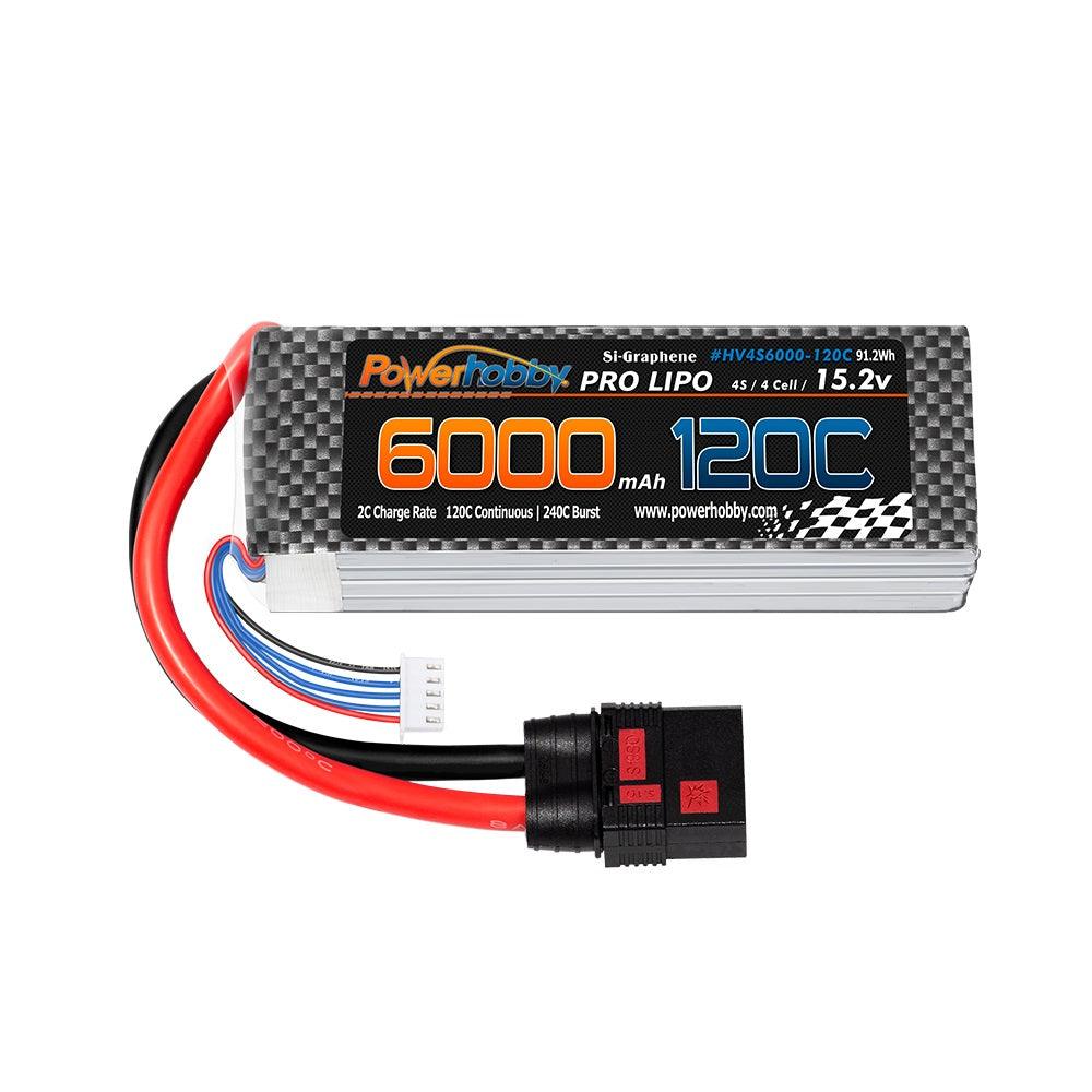 Powerhobby 4s 15.2v 6000MAH 120C Graphene + HV Lipo Battery QS8 Plug 8AWG Wire - PowerHobby