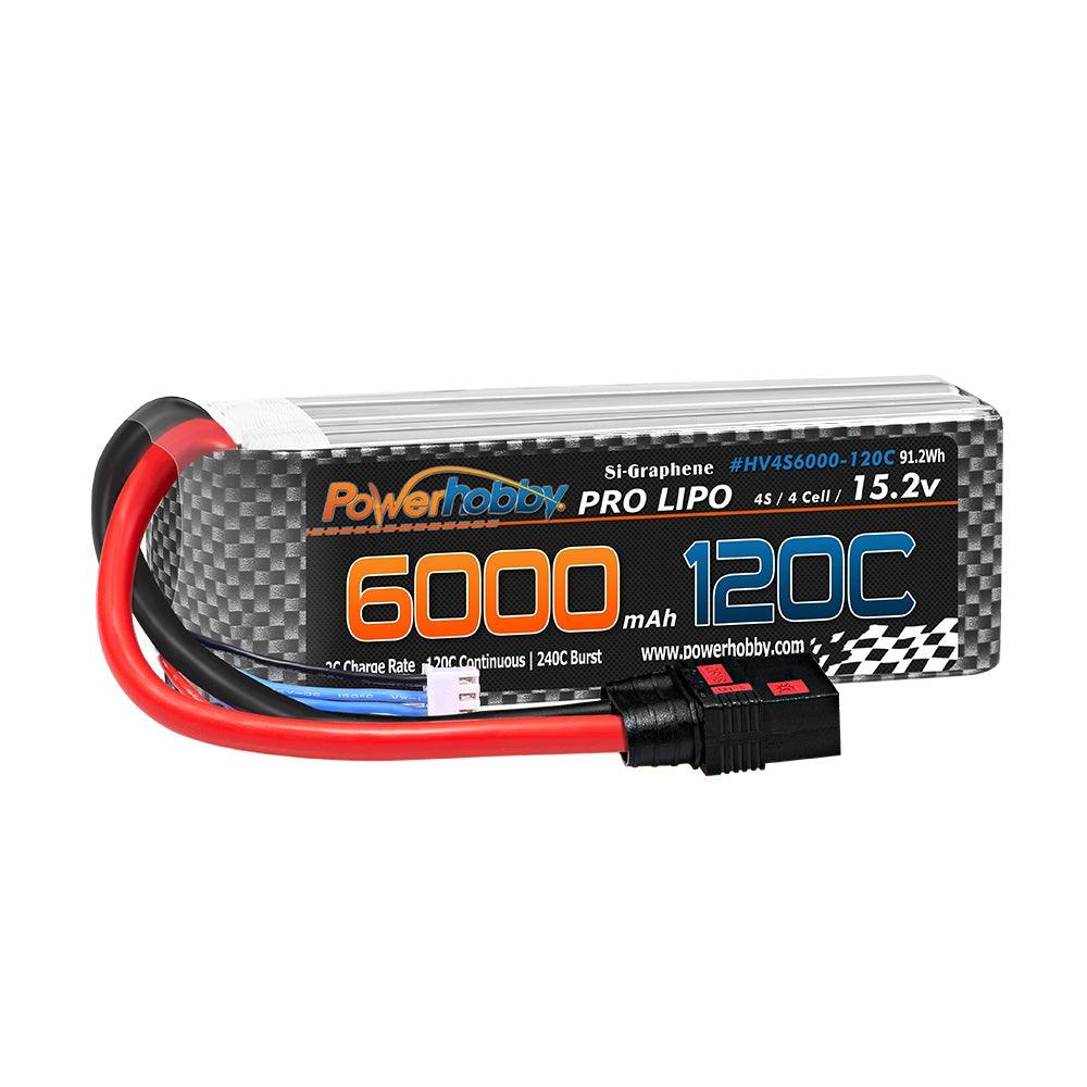 Powerhobby 4s 15.2v 6000MAH 120C Graphene + HV Lipo Battery QS8 Plug 8AWG Wire - PowerHobby