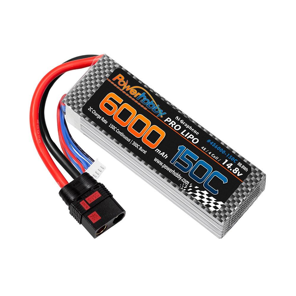 Powerhobby XTREME 4S 14.8V 6000mah 150C-300C Lipo Battery W QS8 Plug 8AWG - PowerHobby