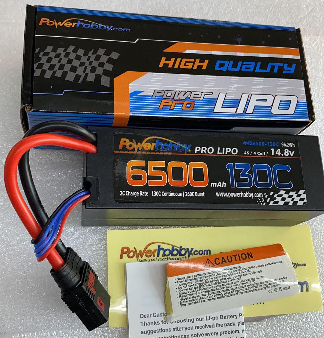 Powerhobby 4S 14.8V 6500mah 130c GRAPHENE Lipo Battery w QS8 connector 8AWG Wire - PowerHobby