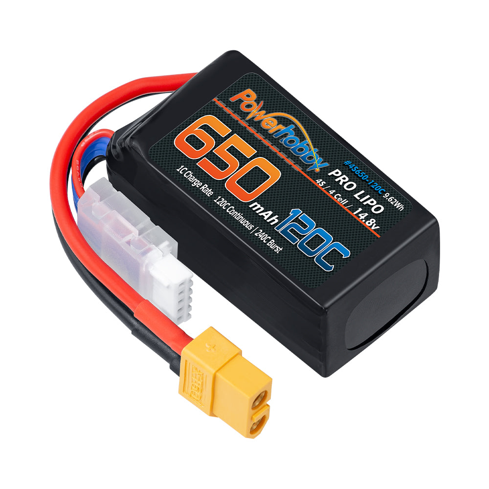 Powerhobby 4S 14.8V 650mAh 120C GRAPHENE Lipo Battery w XT60 Plug - PowerHobby