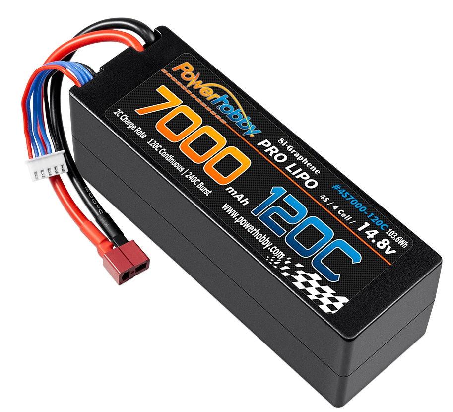 Powerhobby 4s 14.8V 7000MAH 120C Graphene Lipo Battery w DEANS Plug Hard Case - PowerHobby