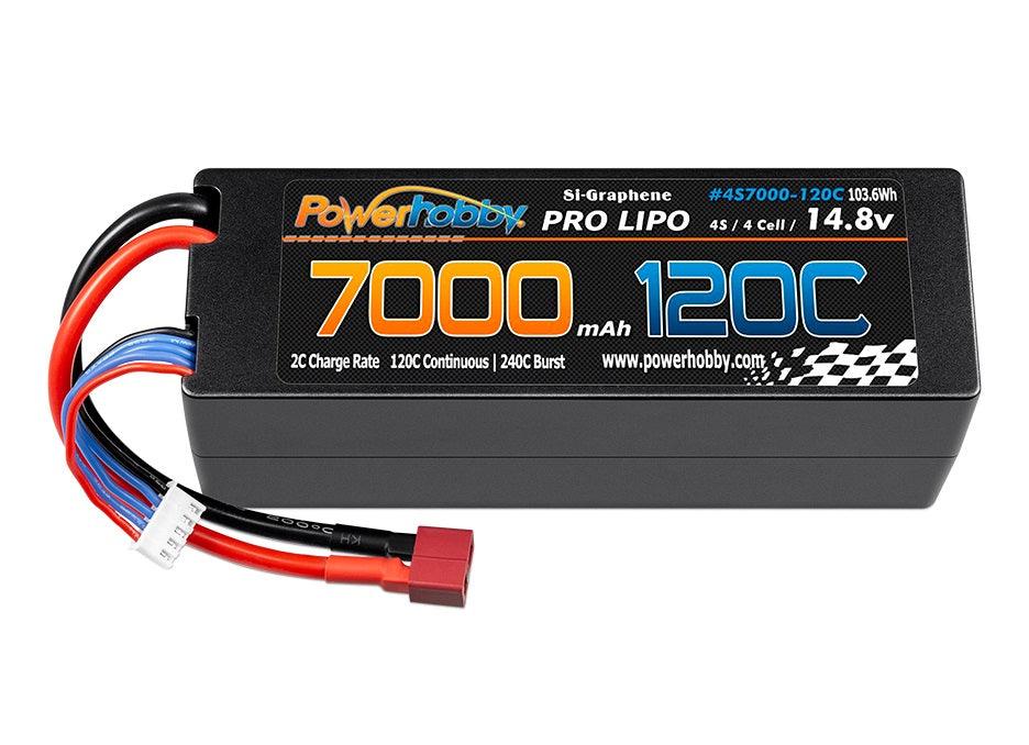 Powerhobby 4s 14.8V 7000MAH 120C Graphene Lipo Battery w DEANS Plug Hard Case - PowerHobby