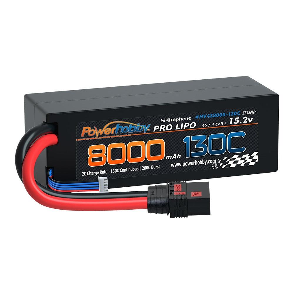 Powerhobby 4s 15.2V 8000MAH 130C HV + GRAPHENE Lipo Battery QS8 Plug Hard Case - PowerHobby