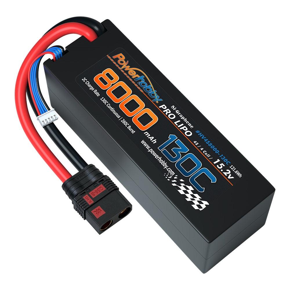Powerhobby 4s 15.2V 8000MAH 130C HV + GRAPHENE Lipo Battery QS8 Plug Hard Case - PowerHobby