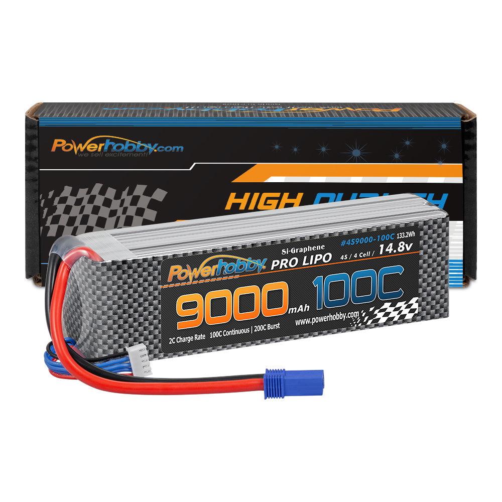 Powerhobby 4s 9000mah 100c Graphene Lipo Battery w EC5 Plug 4-Cell - PowerHobby