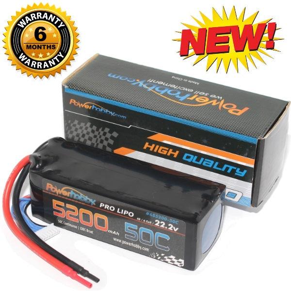 Powerhobby 6S 22.2V 5200mAh 50C Lipo Battery Soft Case 6-Cell - PowerHobby