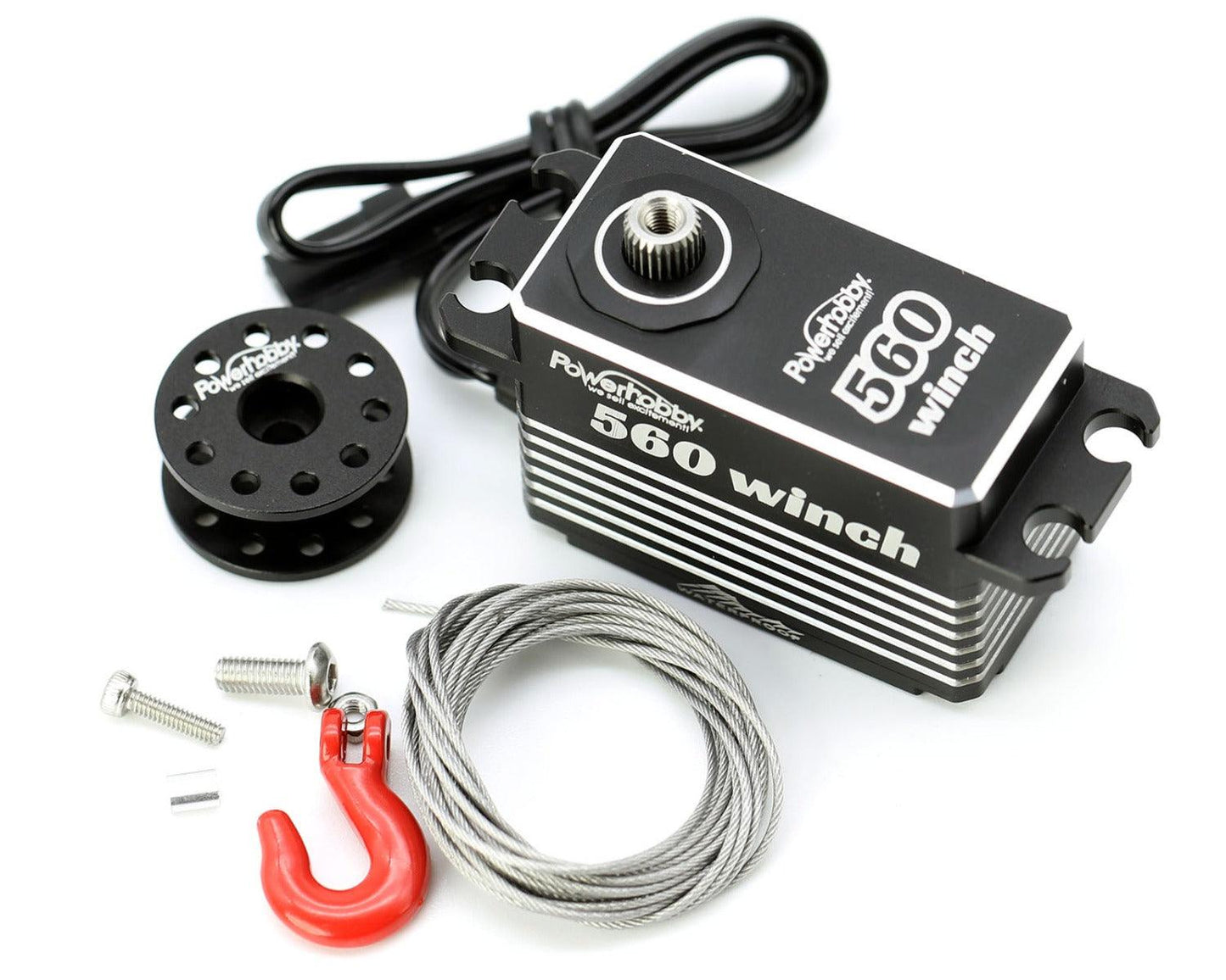 Powerhobby 560 HV Waterproof  Low Profile Crawler Winch Brushless Servo - PowerHobby