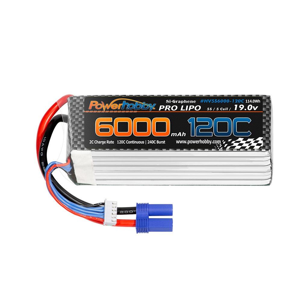 POWERHOBBY 5S 19.0V 6000MAH 120C GRAPHENE + HV LIPO BATTERY W EC5 PLUG - PowerHobby