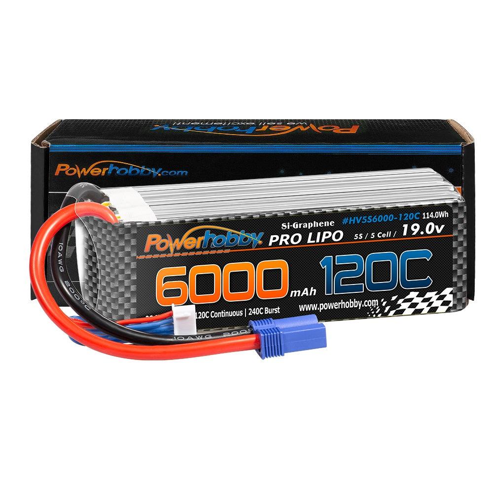 POWERHOBBY 5S 19.0V 6000MAH 120C GRAPHENE + HV LIPO BATTERY W EC5 PLUG - PowerHobby