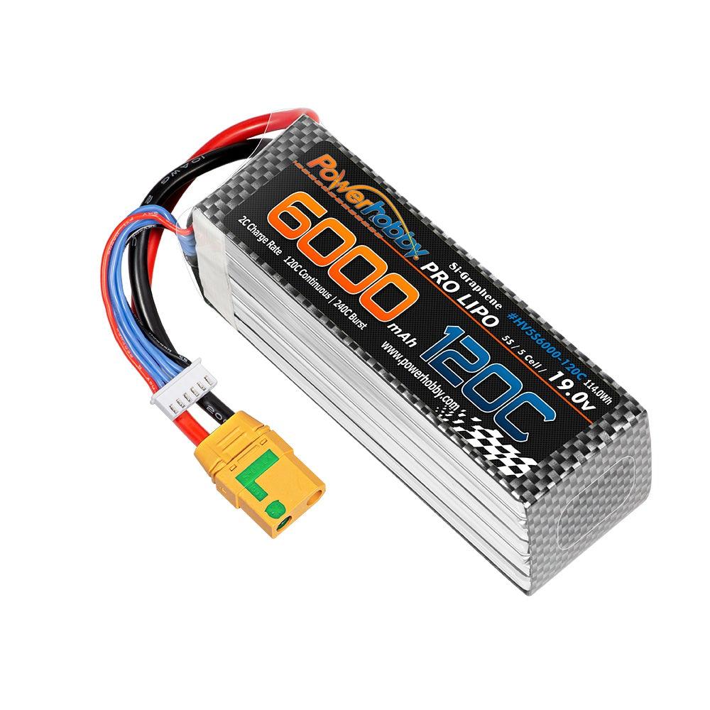 POWERHOBBY 5S 19.0V 6000MAH 120C GRAPHENE + HV LIPO BATTERY W XT90 PLUG - PowerHobby