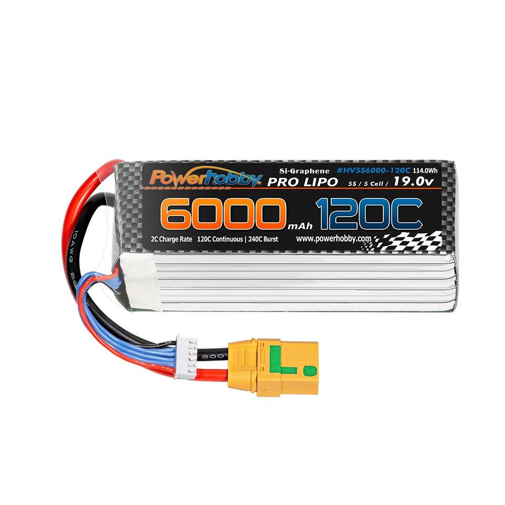 POWERHOBBY 5S 19.0V 6000MAH 120C GRAPHENE + HV LIPO BATTERY W XT90 PLUG - PowerHobby