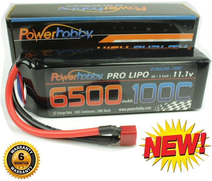 Powerhobby 3S 11.1V 6500mAh 100C Lipo Battery Pack w Deans Plug Soft Case - PowerHobby