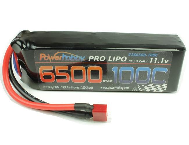 Powerhobby 3S 11.1V 6500mAh 100C Lipo Battery Pack w Deans Plug Soft Case - PowerHobby