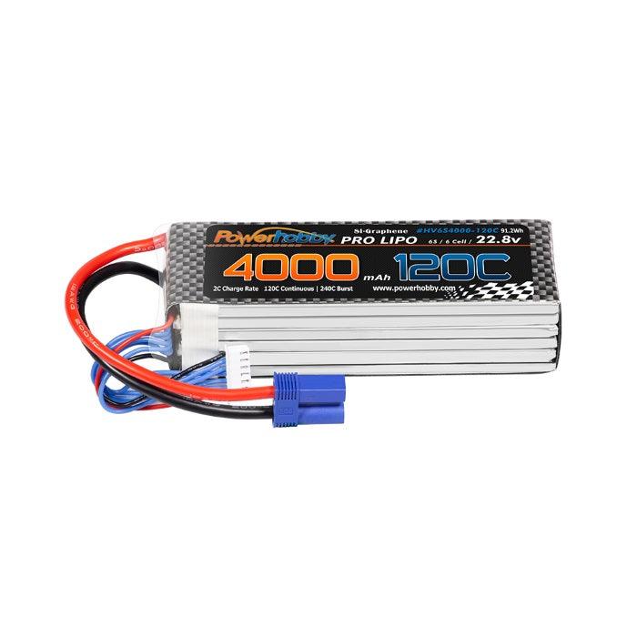 POWERHOBBY 6S 22.8V 4000MAH 120C GRAPHENE + HV LIPO BATTERY W EC5 PLUG - PowerHobby