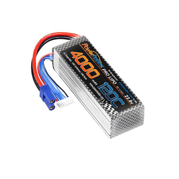 POWERHOBBY 6S 22.8V 4000MAH 120C GRAPHENE + HV LIPO BATTERY W EC5 PLUG - PowerHobby