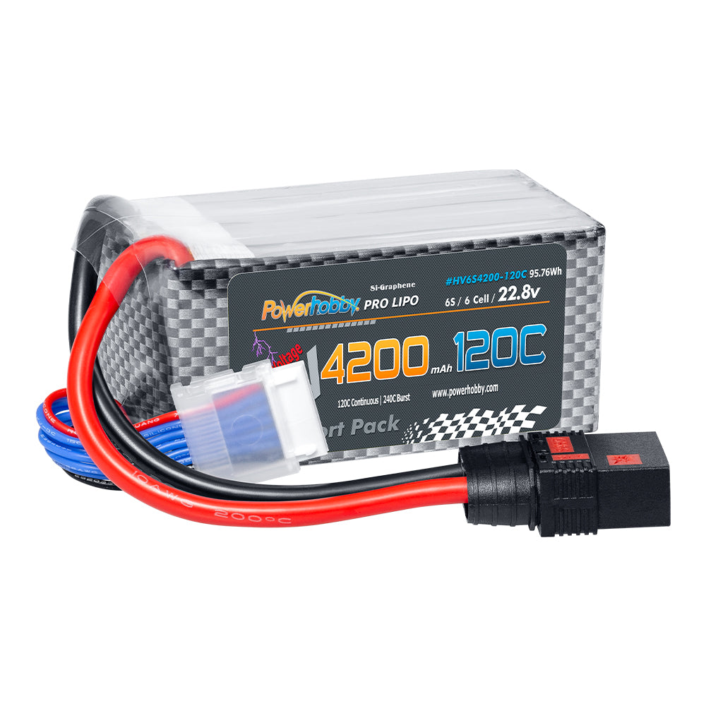 Powerhobby 6S 22.8V 4200mah 120C GRAPHENE + HV Lipo Battery w QS8 Plug - PowerHobby