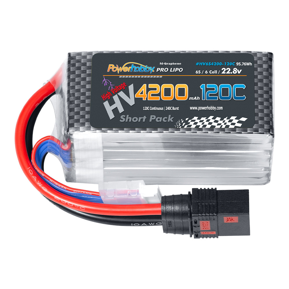 Powerhobby 6S 22.8V 4200mah 120C GRAPHENE + HV Lipo Battery w QS8 Plug - PowerHobby